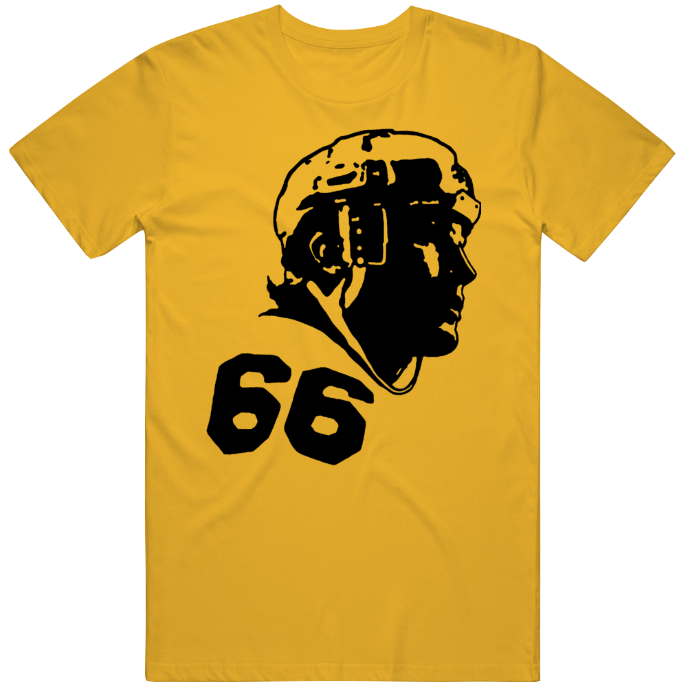 Men's Mitchell & Ness Mario Lemieux Black Pittsburgh Penguins Name & Number  T-Shirt