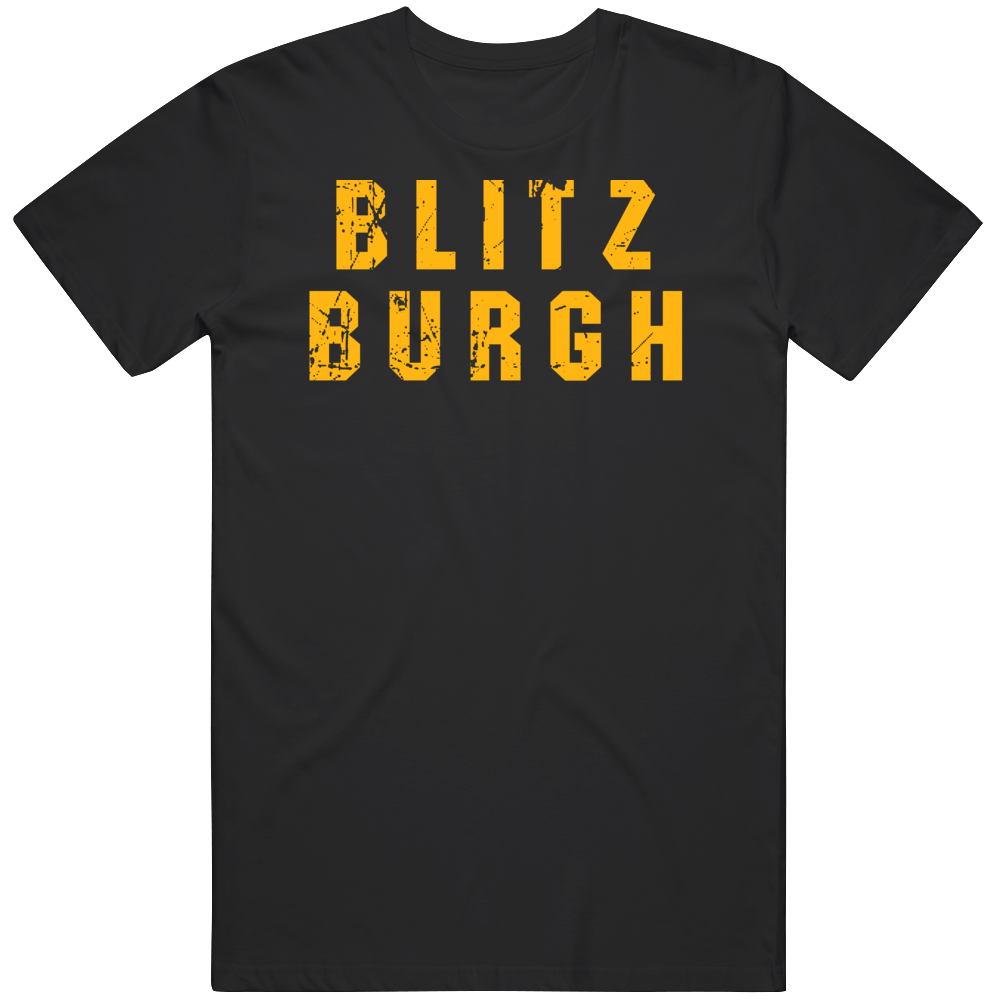 theSteelCityTshirts blitzburgh Pittsburgh Football Fan Distressed T Shirt Classic / Black / 3 X-Large