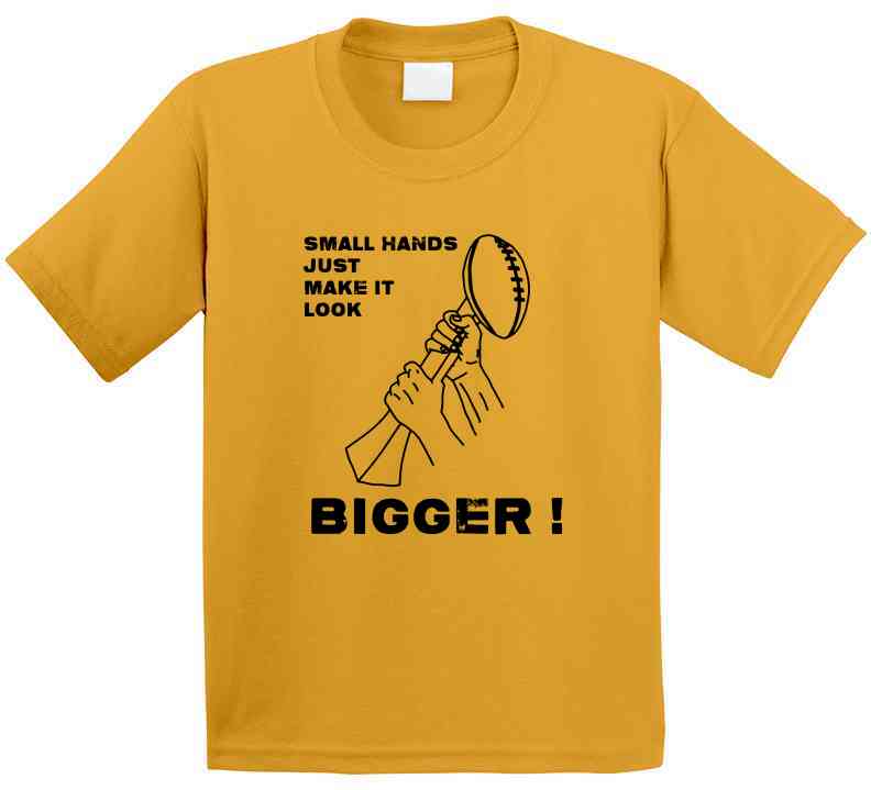 theSteelCityTshirts Kenny Pickett Small Hands Bigger Trophy Pittsburgh Football Fan T Shirt Kids / Gold / Small (Youth)