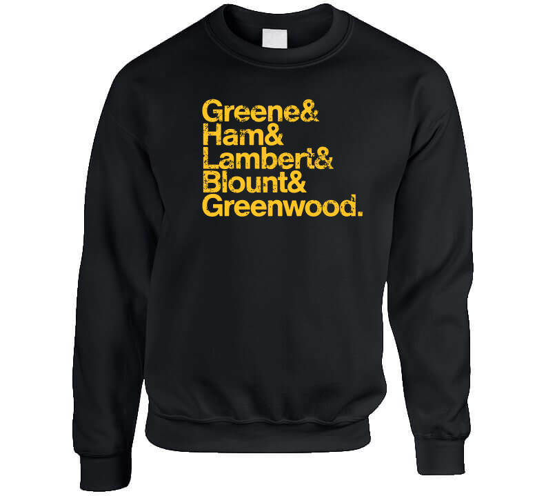 theSteelCityTshirts The Steel Curtain Names Pittsburgh 70s Football Fan T Shirt Crewneck Sweatshirt / Black / 3 X-Large