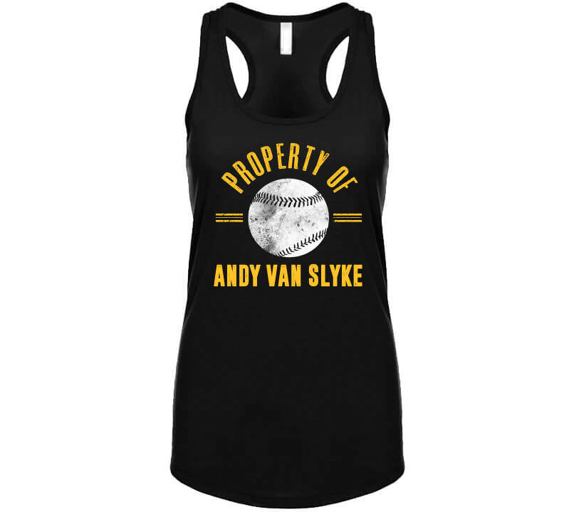 theSteelCityTshirts Andy Van Slyke Property of Pittsburgh Baseball Fan T Shirt Premium / Black / Small